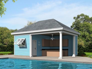 Pool House Plan, 062P-0005