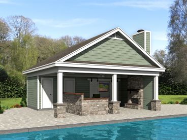 Pool House Plan, 062P-0008