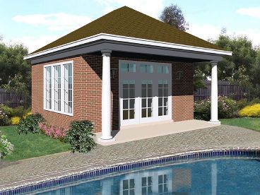 Pool House Plan, 006P-0004