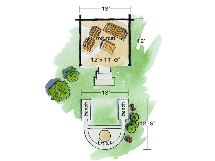 Accessory Structure Lean To And, Built In Fire Pit Floor Plan
