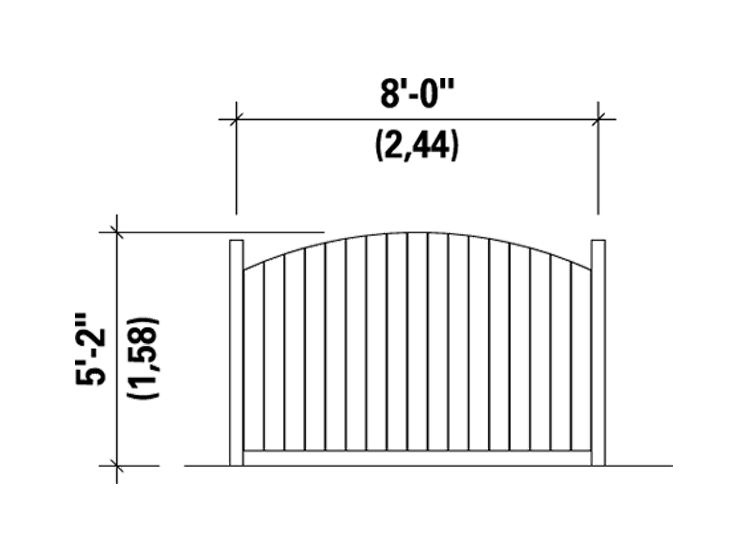 Fence Plans RoundedTop Privacy Fence Plan 072X0078 at