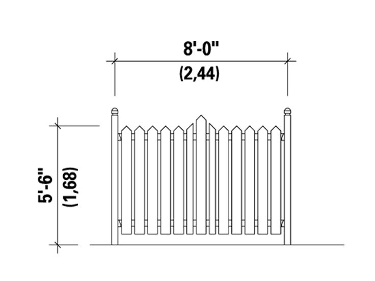 Fence Plans Picket Fence Plan 072X0072 at www