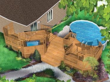 Pool & Hot Tub Deck Plan, 072X-0053