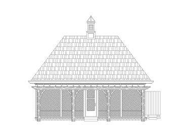Pool House with Screened Porch, 006P-0012