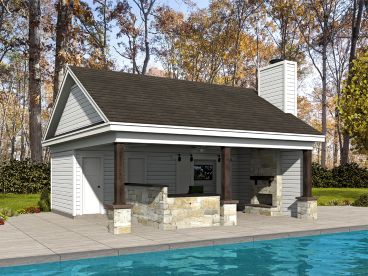 Pool House Plan, 062P-0009
