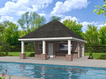 Pool House Plan, 062P-0019