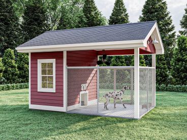 Doghouse Plan with Dog Run, 050X-0080