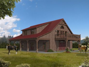 Horse Barn with Apartment, 062B-0025