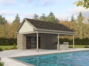 Pool House Plan, 062P-0017