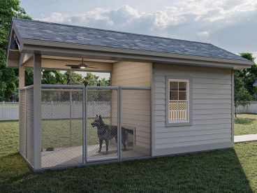 Backyard Doghouse Plan, 050X-0078