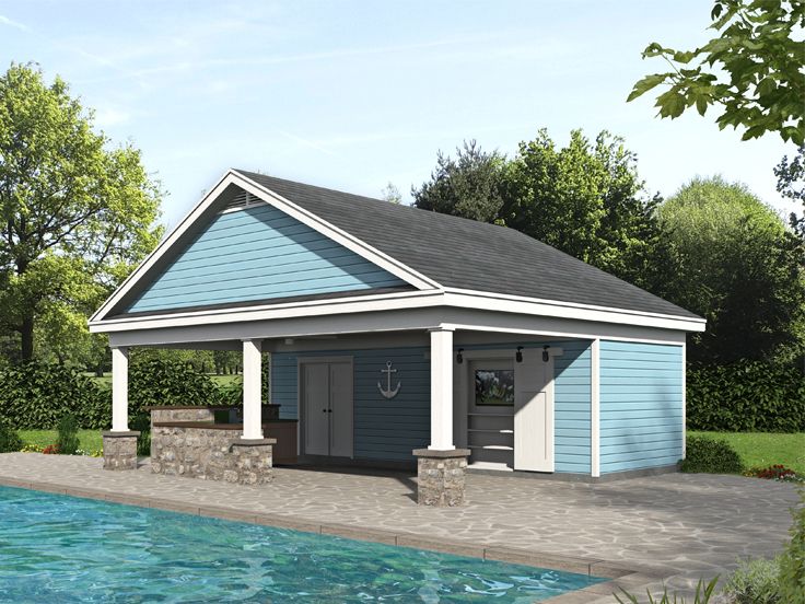 Pool House Plan, 062P-0014