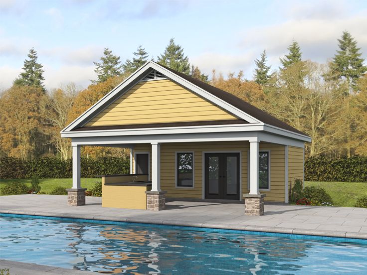Pool House Plan, 062P-0016