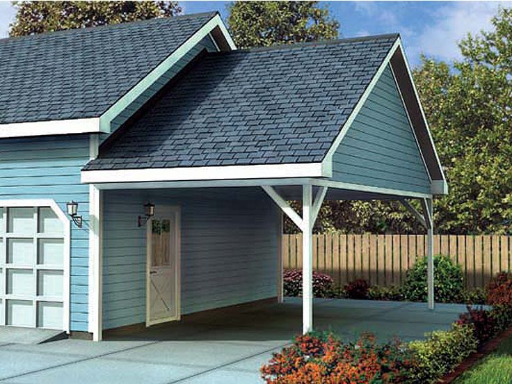 Carport Addition Plans | 1-Car Carport Addition Plan # 047G-0023 at www