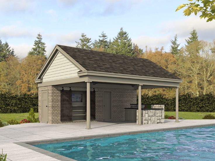 Pool House Plan, 062P-0020