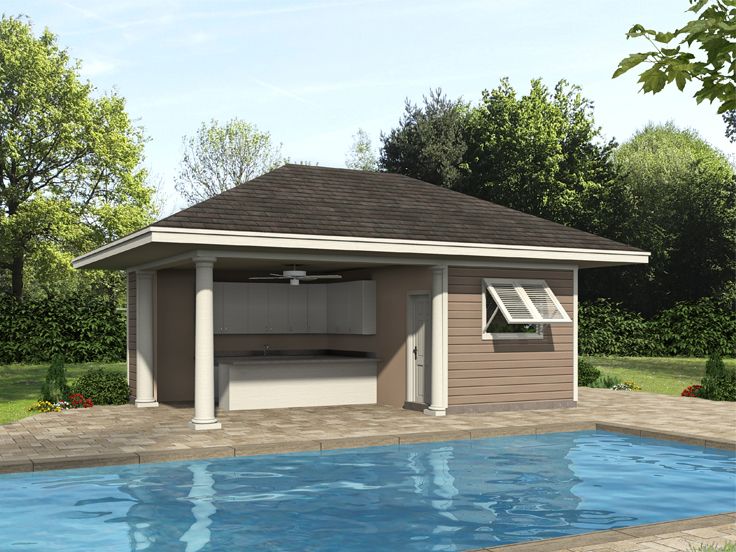 Pool House Plan, 062P-0013