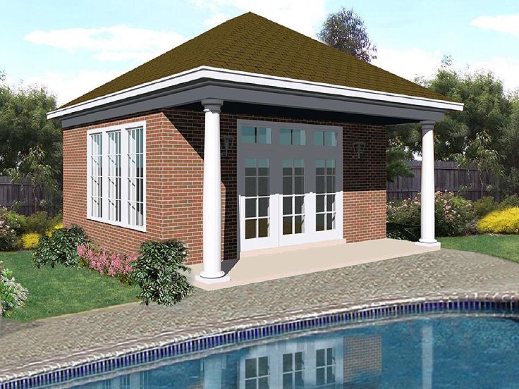 Pool House Plan, 006P-0004
