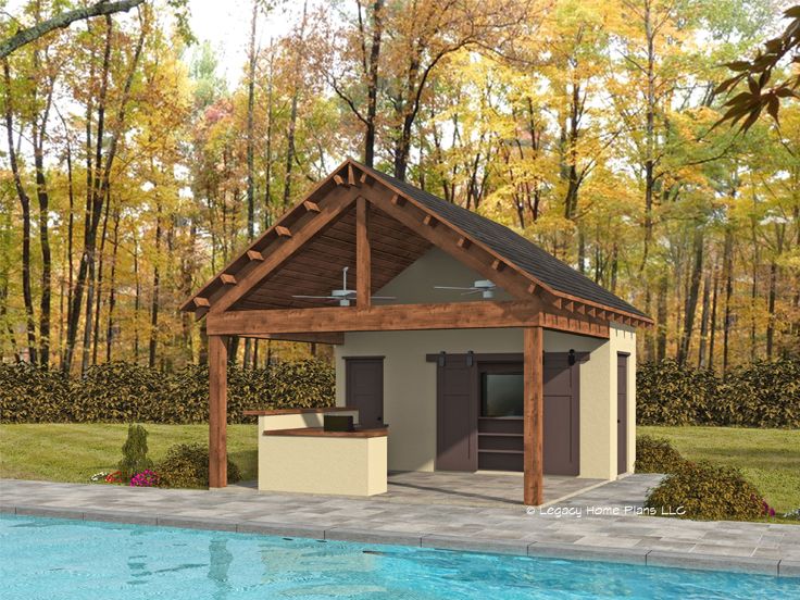 Pool House Plan, 062P-0027